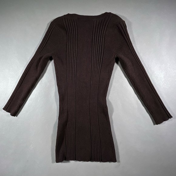 Hooked Up by IOT Brown Stretch Top Long Sleeves Size M‎ - Picture 2 of 11